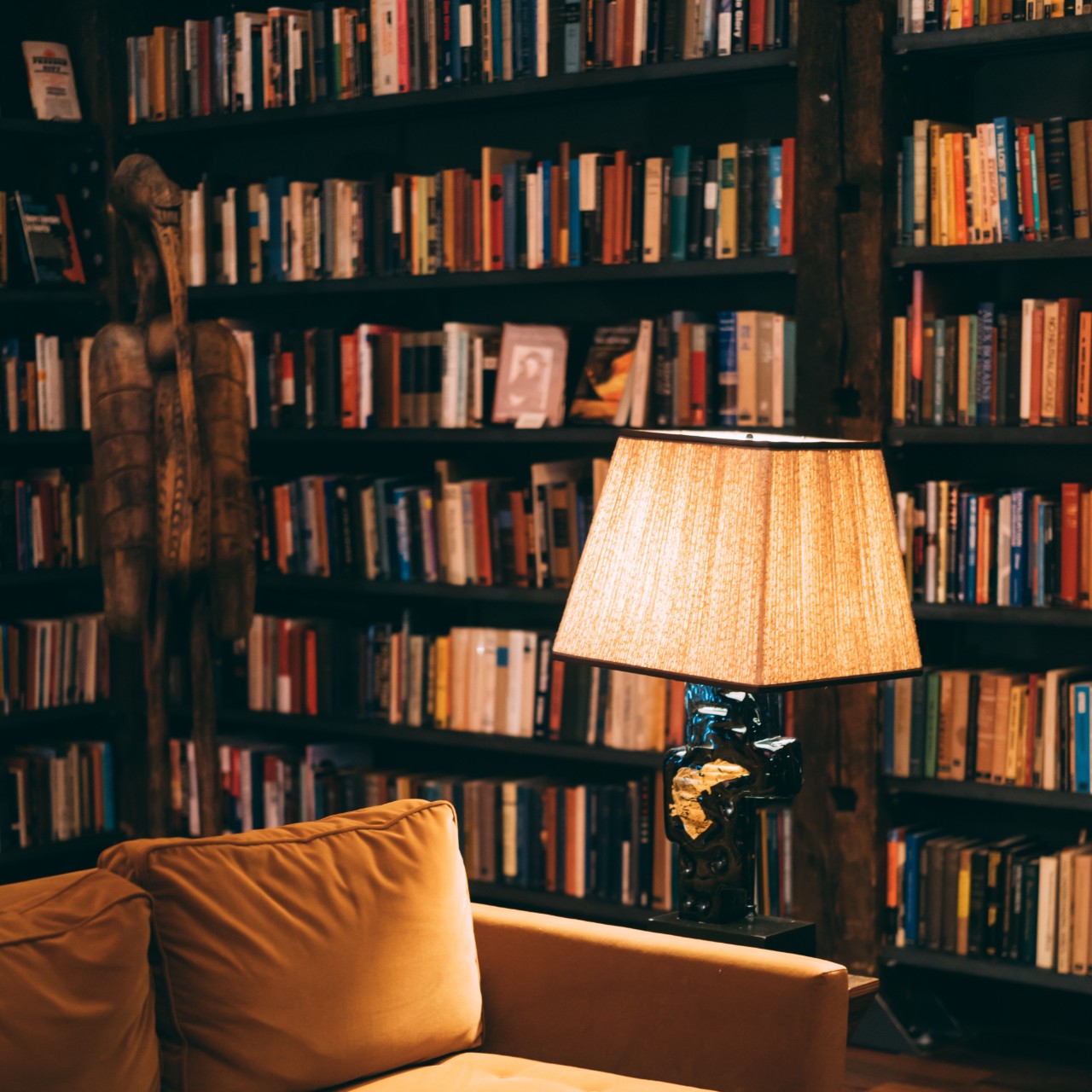 Large collection of books on shelves